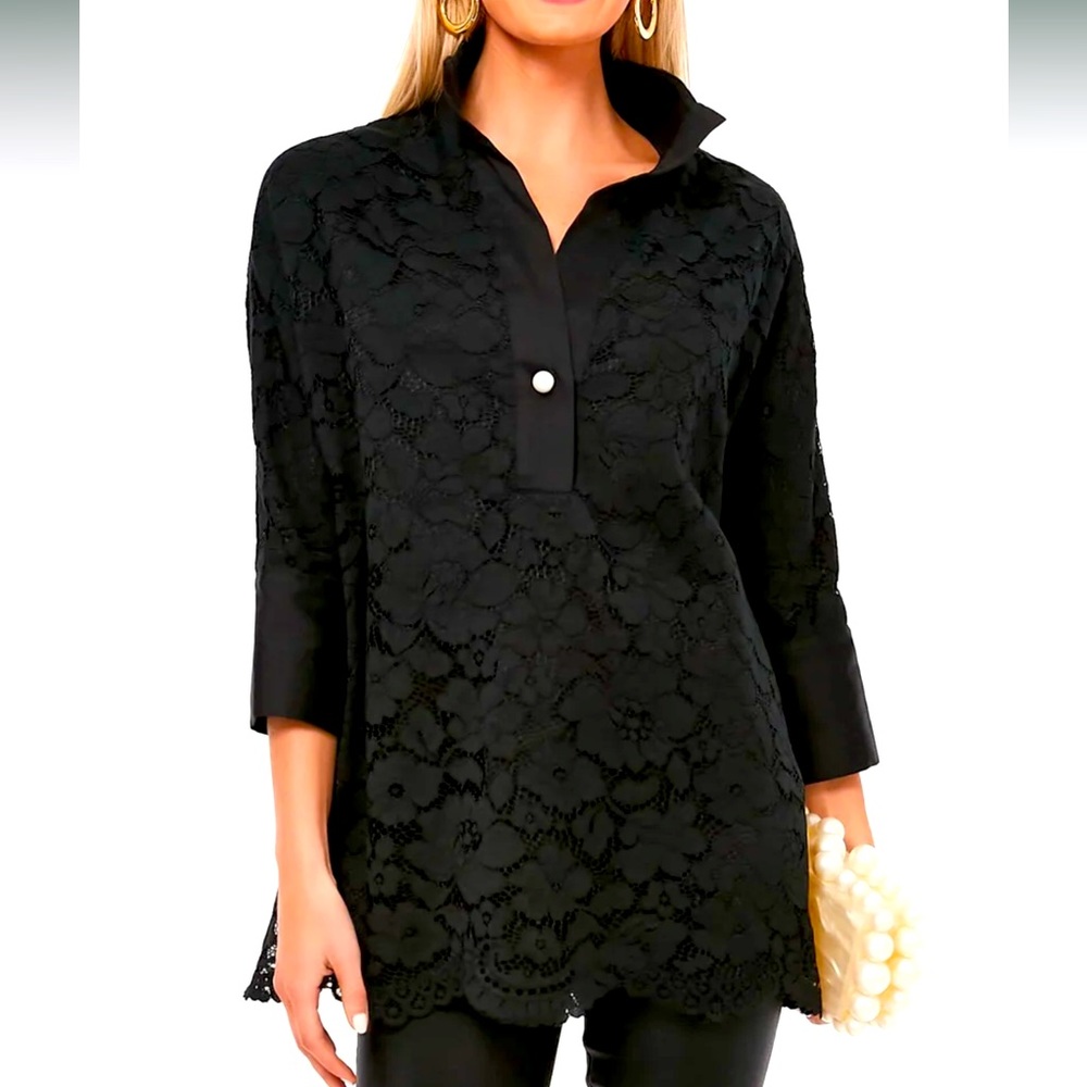 Black Lace Willow tuckernuck blouse, size large